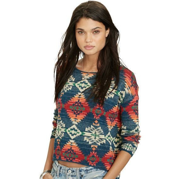 Ralph Lauren x Denim & Supply Southwest Aztec Top Lightweight Sweater Women's XL - Picture 11 of 12